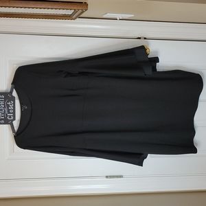 Sami & Jo Dress 1X Plus Black New Long Tulip Ruffle Sleeve